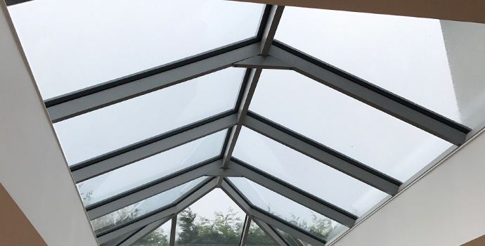 Interior View Looking Up Through A Skylight
