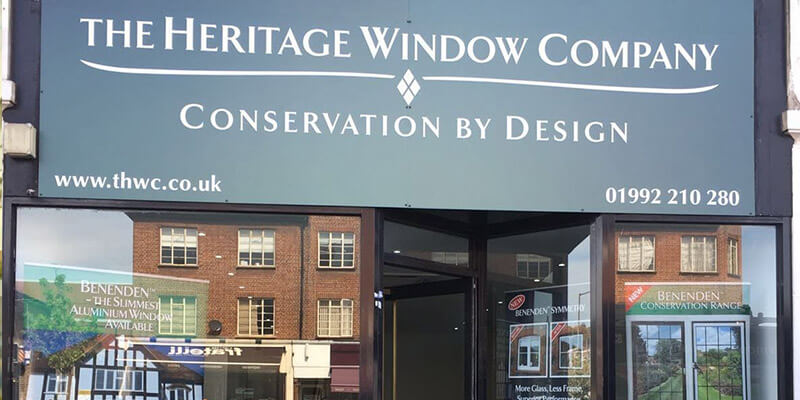 Exterior of storefront for The Heritage Window Company