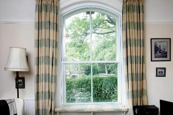 White Frame Arched Window